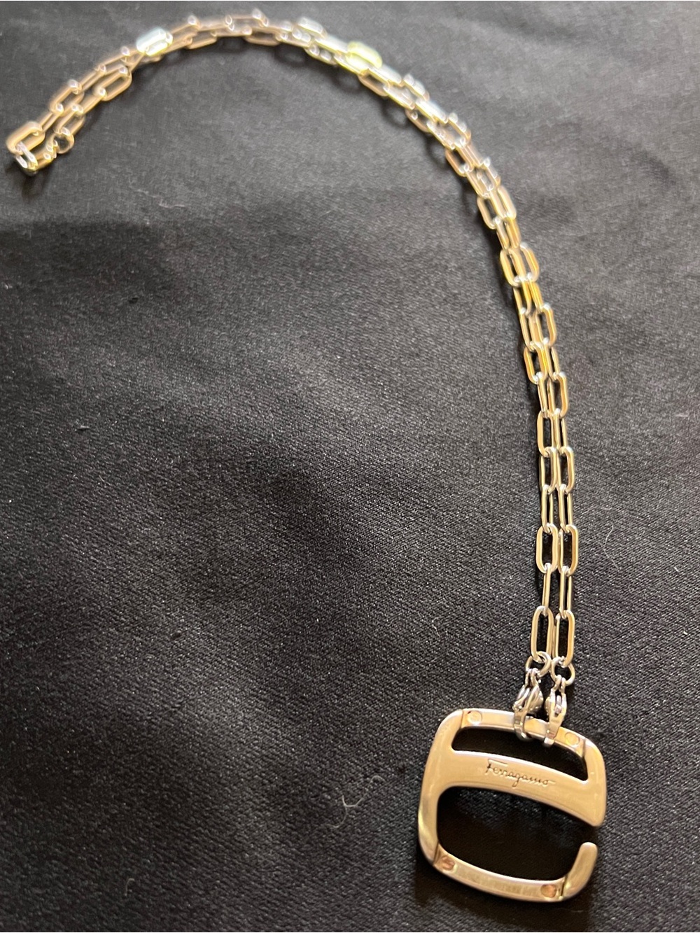 Unisex Ferragamo Adjustable Gancini Chain Necklace - Picture 6 of 7